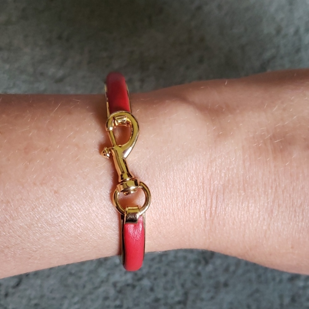 EUC Rebecca Minkoff red leather bangle